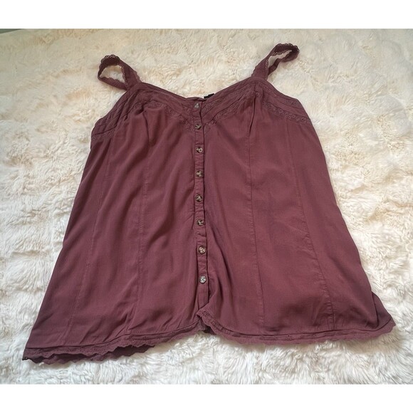 Torrid  Button Down Lined With Lace Detail Tank Sz 5 X - Picture 1 of 11